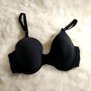 Maidenform Womens sz 38DD Bra Black Adjustable Strap 3 Clasp Back Closure Bow